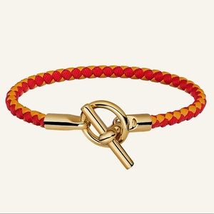 Glenan Bracelet in jaune ambre/rouge coquelicot gold hardware permabrass